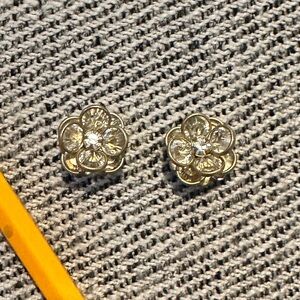 ‘00 Anthropologie Gold Floral post Earrings